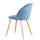 Un juego de 4 sillas de comedor con terciopelo suave y patas de metal adecuadas para cocina, comedor, sala de estar (rosa/verde/azul))