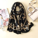 2022 180*90cm Women Scarf Summer Silk Shawl Lady Wrap Soft Female Europe Designer beach bandanna foulard muffler girl pareo