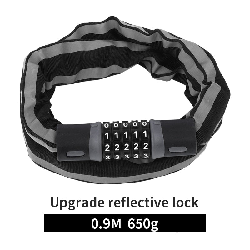 WEST BIKING Bicycle Lock MTB Road Bike Safety Anti-theft Chain Lock With 2 Keys Outdoor Cycling Bicycle Accessories Bike Lock