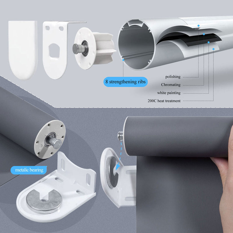 Persianas enrollables eléctricas, sistema de cableado completo, serie de granos opacos, tamaño personalizado de tela