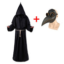 Plague Doctor Christ Costumes Men Monk Cosplay Plague Doctor Mask Steampunk Robe Priest Horror Wizard Halloween Witch  Women