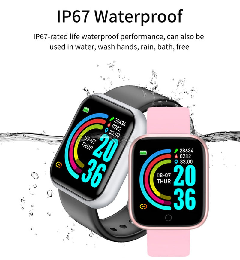 Y68 Smart Watch D20 Männer Fitness Herzfrequenz Tracker IP67 Frauen Blutdruckmessgerät Bluetooth Uhr für IOS Android Xiaomi Kids