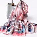 Bufanda de seda 100% para mujer, pañuelo de lujo para la cabeza, chales largos de seda Natural, Foulard para mujer, bufanda fina de satén para el cuello, bufandas de seda auténtica