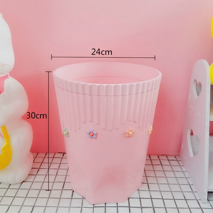 Creative Pink Waste Bin Anime Card Captor Sakura Plastic Trash Can Kawaii Cartoon Home Office Desktop Garbage Storage Basket New