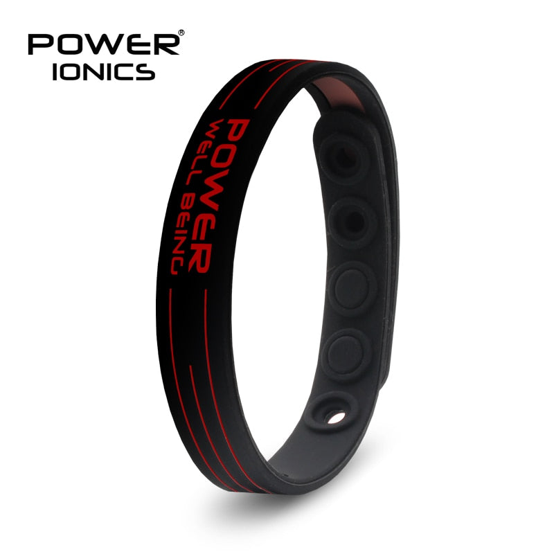 Power Ionics bio health benifits ion balance power therapy silicone sports choker tourmaline germanium wristband bracelet