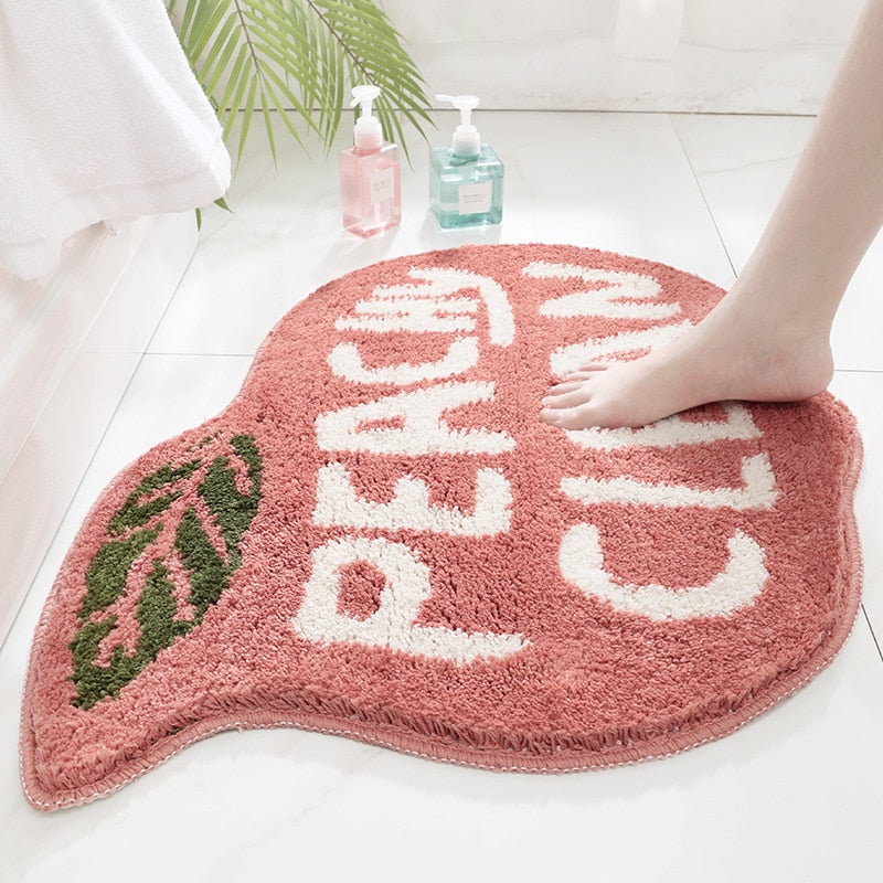 Flocking Fruit Peach Lemon Shape Home Entrance Mat Bedroom Bathroom Door Non-slip Foot Pad