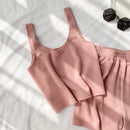 Camiseta rosa Heliar con cuello redondo y pantalones cortos y camisola para mujer, conjuntos de tres piezas, conjuntos de pantalones, conjuntos de mujer, trajes de verano 2022 para mujer