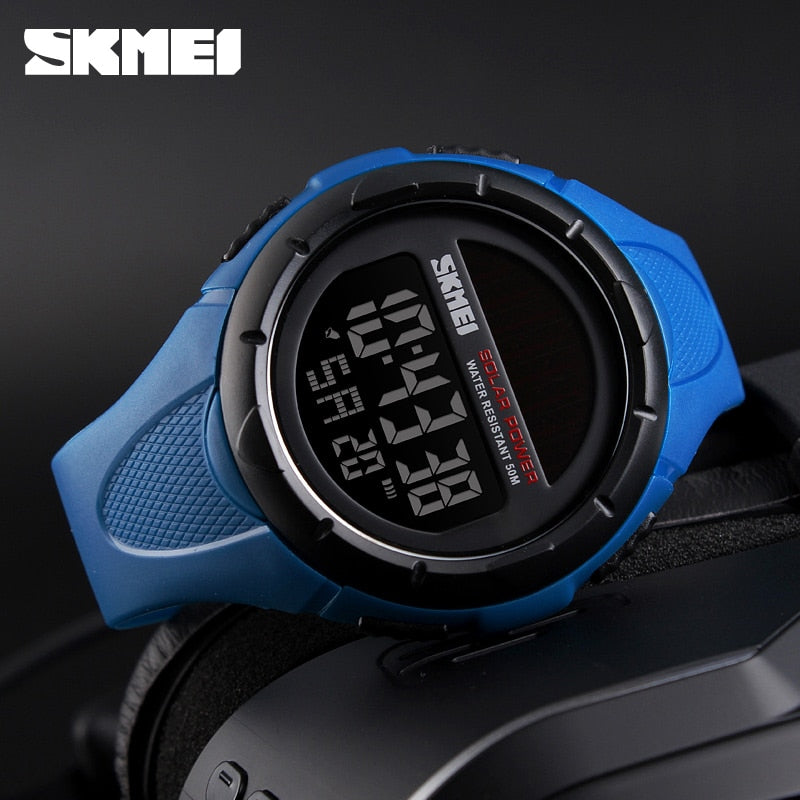 SKMEI Military Sport Watches Men Solar Power Outdoor Shock Digital Watch Chrono 50M Water Resistant Wristwatches reloj deportivo