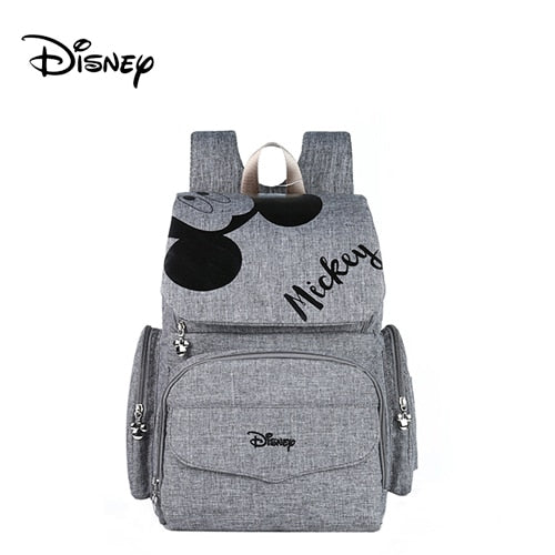 Bolsa de pañales de mamá de Disney, bolsa de lactancia para el cuidado del bebé, mochila de viaje, bolsas de diseño de Mickey, bolso de mano gris y negro