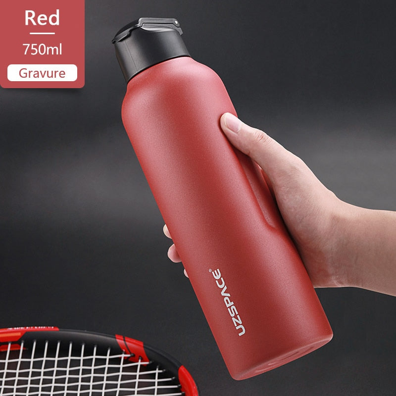 New Stainless Steel Water Bottle With Straw Direct Drinking 2 Lids Vacuum Flasks Insulated Travel Portable Thermal Climb Thermos