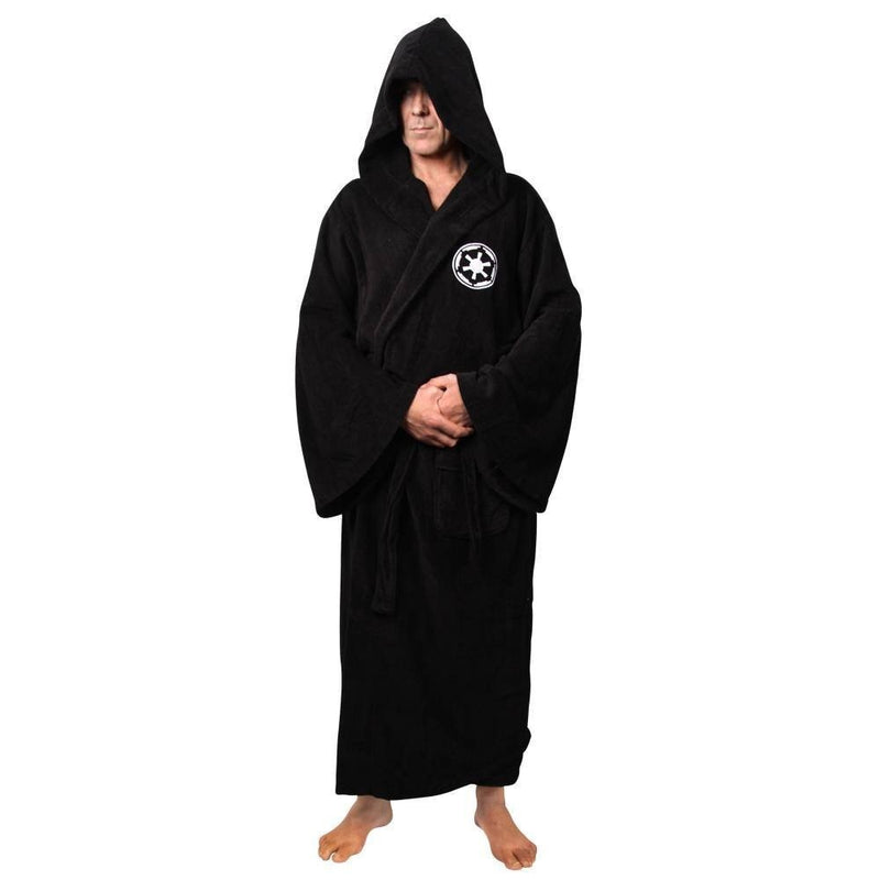 Herren Flanell Robe Herren mit Kapuze Dicker Stern Morgenmantel Jedi Empire Herren Bademantel Winter Lange Robe Herren Bademäntel Homewear