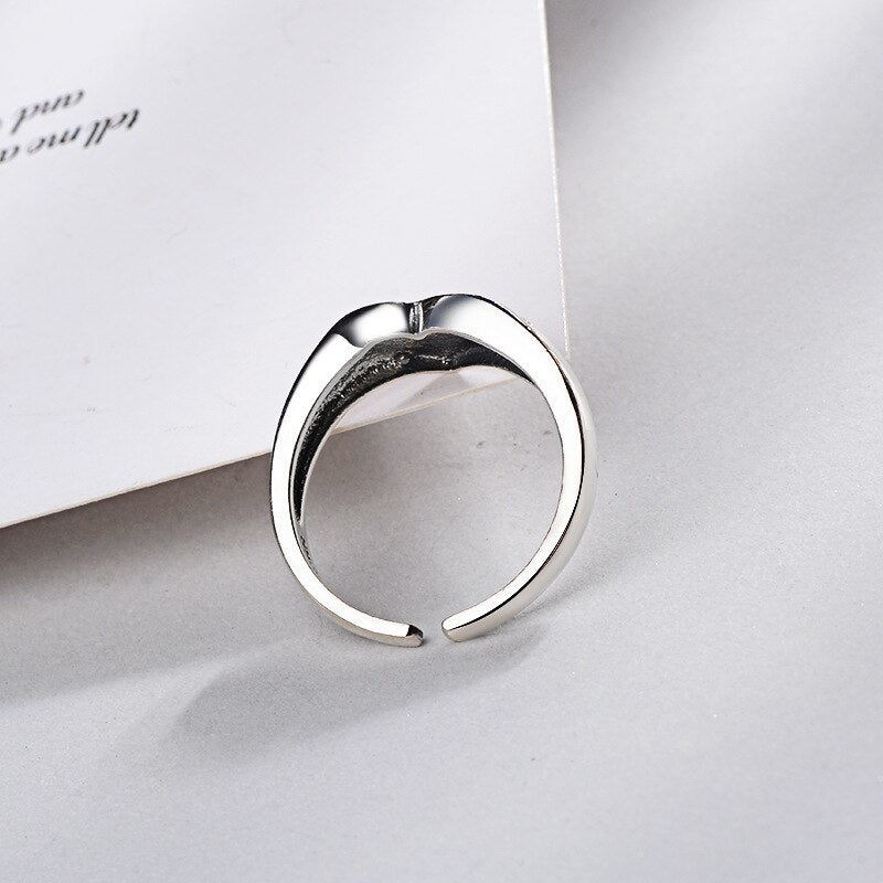 Vintage Ancient Silver Color Cry Face Open Ring Punk Hip Hop Adjustable Finger Rings for Women Men Fashion Jewelry Gift
