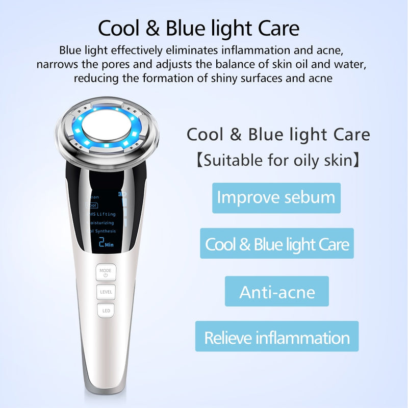 EMS LED Photonentherapie Sonic Vibration Faltenentferner Hot Cool Treatment Anti Aging Skin Cleansing Rejuvenation Machine