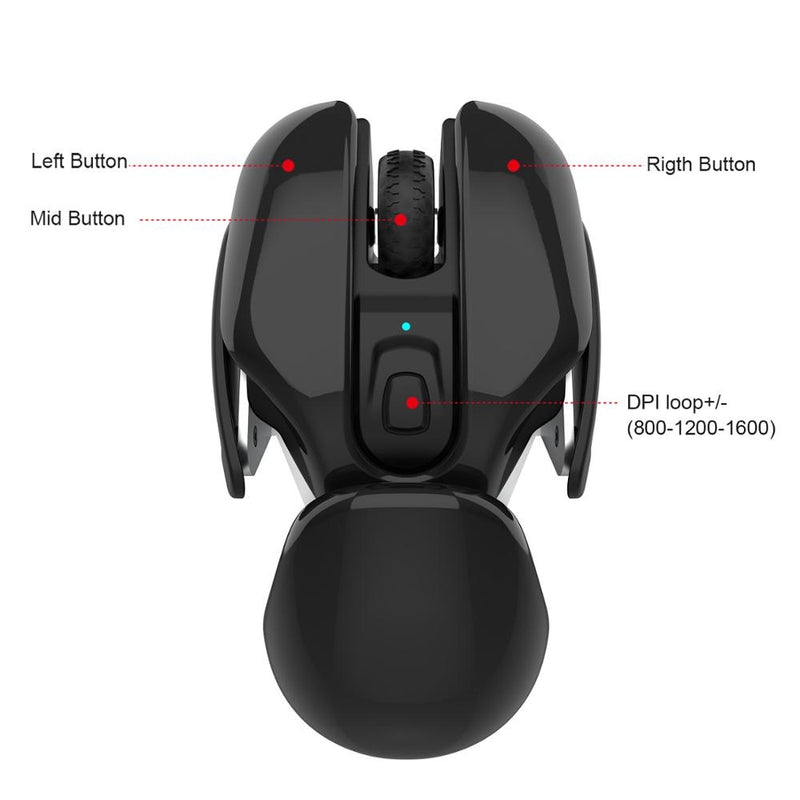 T37 Wireless Mouse USB1600dpi Rechargeable Office USB Mouse 2.4G Optical Mouse, Ergonomic Mouse for Laptop Desktop Sleep