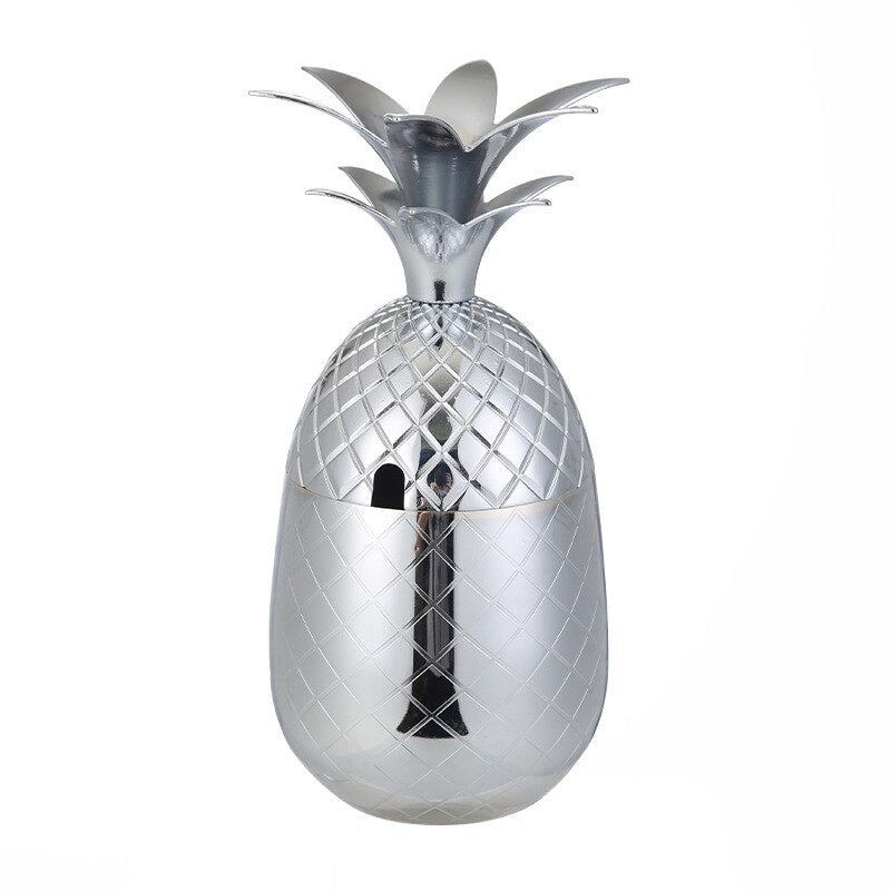 500ml Wine Cup Stainless Steel Pineapple Shape Cocktail Glass Bar Cafe Fashion Party Mug