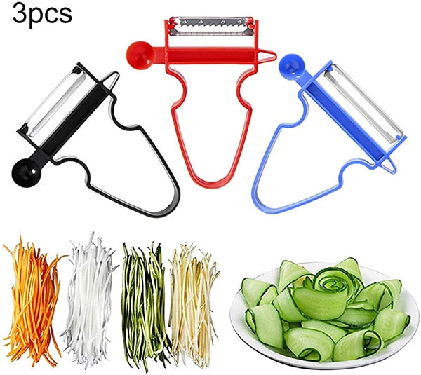Cortador de verduras en espiral portátil, pelador en espiral de mano, cortador en espiral de acero inoxidable para patatas, calabacín, espaguetis