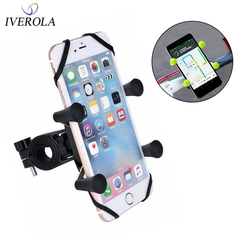 Univerola Fahrrad-Telefonhalterung für Motorrad- und Fahrradlenker, X-Clip-Ständer, GPS-Halterung, verstellbar, passend für iPhone 11/11 Pro