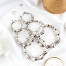 Statement Sliver/Gold Color Big Bamboo Circle Hoop Earrings For Women Hip Hop Large Celebrity Basketball Wives Earrings Hoops