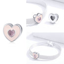 WOSTU 925 Sterling Silver Circle Charm Round CZ Bead Bead Clip Fit Original reflection Charm Bracelet Jewelry Accessories CQX101