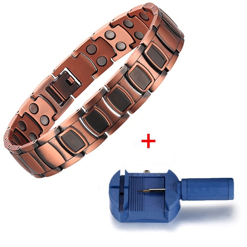 Magnetfeldtherapie-Armband-Gesundheits-Energie-reines Kupfer-Therapie-Armband für Arthritis-Energie-Steine ​​Luxus-Mann-Armband-Metallschmuck