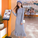 Long Sweater Dress Women Maxi Dress Knit Fishtail Long Winter Dresses Loose Women Clothing