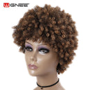 Wignee pelucas sintéticas de pelo corto Afro rizado resistente al calor para mujeres marrón mixto Cosplay peinados africanos peluca de pelo diario