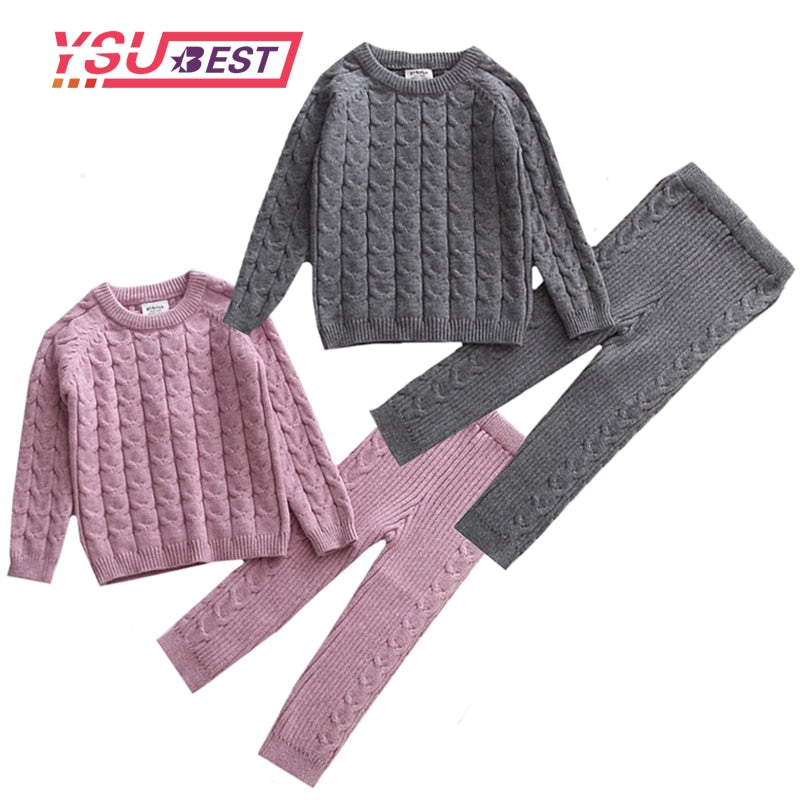 Baby Clothing Set Knitting Pullover Baby Girls Clothes Toddler Boys Clothes  Sweater and Pants Baby Set Kids Boutique Clothes