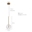 Modern minimalist pendant lights restaurant creative bedroom bedside bar gradient golden glass ball pendant light