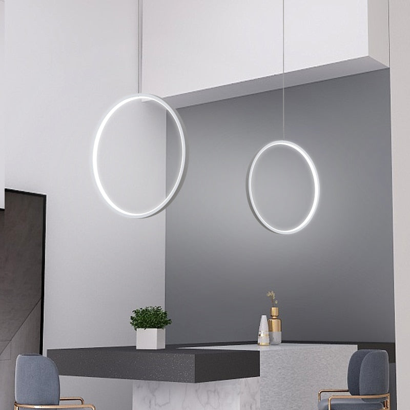 Luces de araña LED modernas minimalistas, anillo redondo, lámpara colgante circular para el hogar, iluminación para sala de estar, accesorio interior