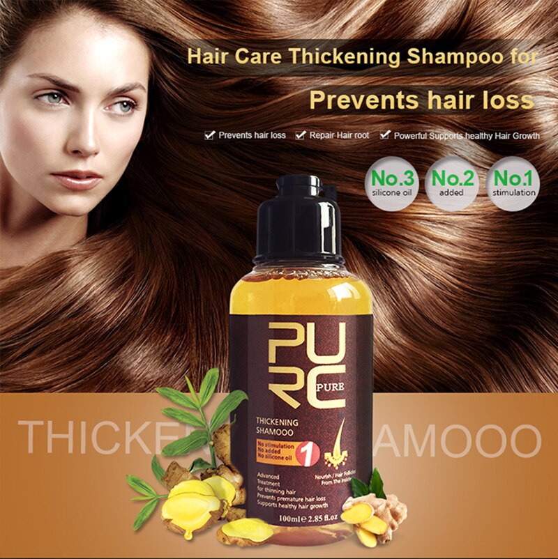 PURC Haarwachstumsspray Verhindern Sie Haarausfall Kopfhautbehandlungen Verdicken Sie das Haar Shampoo Set Schönheit Gesundheit Haarpflege