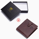 BULLCAPTAIN Genuine Leather Men's Wallet Coin Purse Small Wallet Retro Short Wallet British Casual Multifunction Wallet