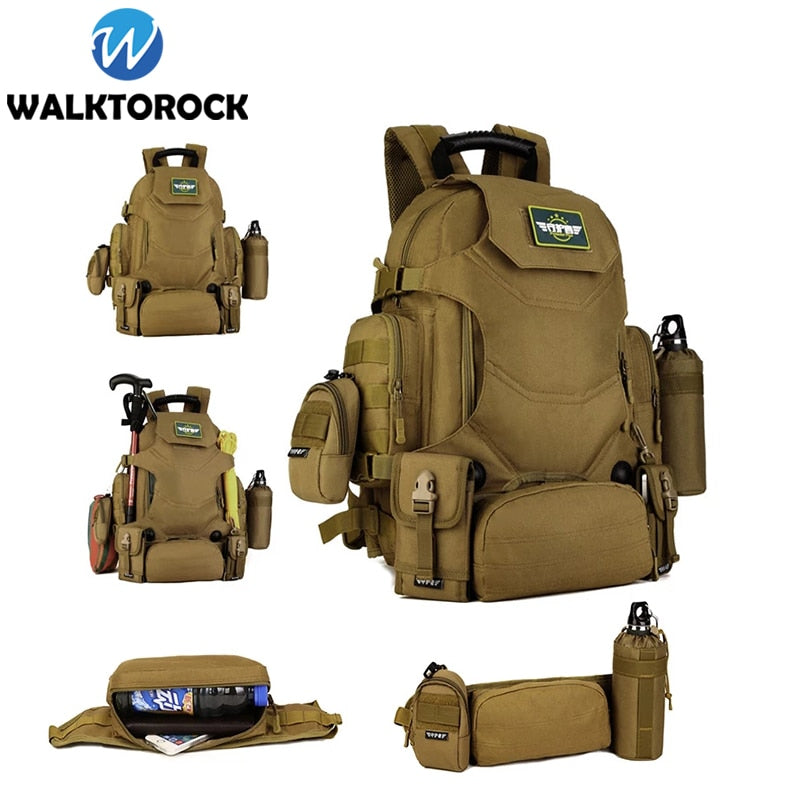 Mochila táctica de 40L 2 en 1, riñonera militar, mochila militar, mochila Molle para deportes al aire libre, bolsa para acampar, senderismo, escalada