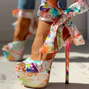 Doratasia 2022, zapatos sexis estampados, zapatos de tacones altos súper finos, sandalias para mujer, plataforma de fiesta de verano, sandalias para mujer con envoltura en el tobillo para mujer