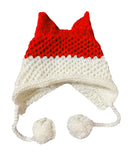BomHCS Cute Fox Ears Beanie Winter Warm 100% Gorro de punto hecho a mano
