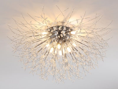 Crystal snowflake chandelier For Living Room Kitchen Rectangle Globe Dandelion chandelier Nordic Decor round led ceiling lamp