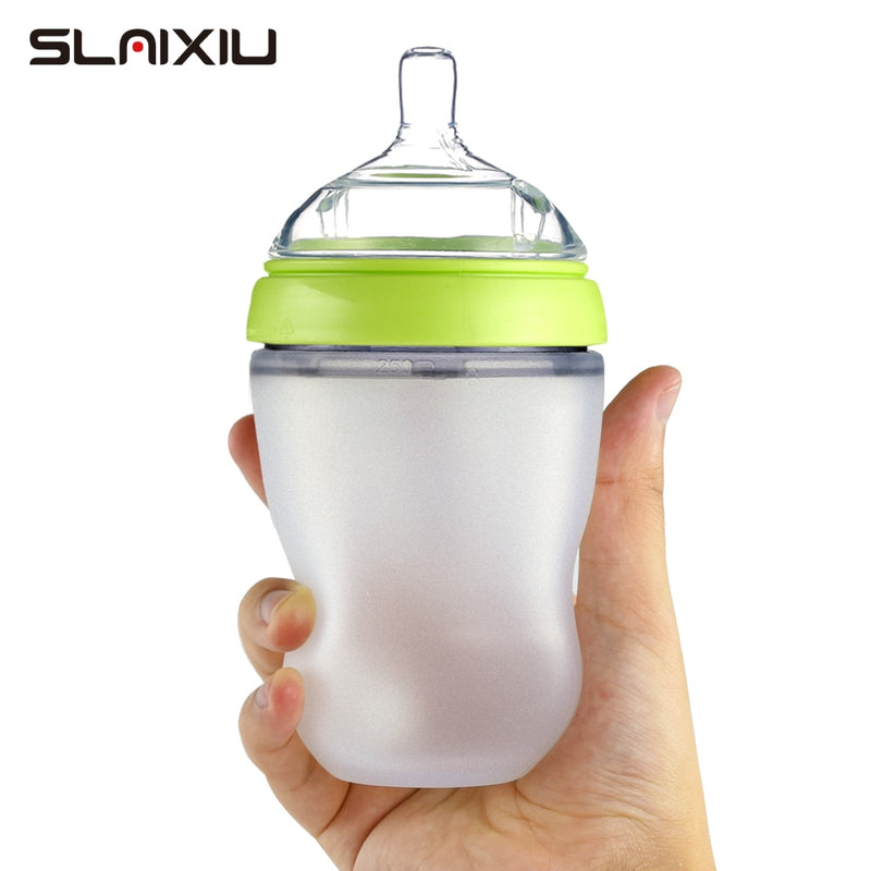 Baby Bottle Breastmilk Wide Neck Soft Silicone Feeding Container Baby Water Bottle kids Nursing Bottles