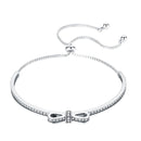 BISAER 925 plata esterlina Pulseira copo de nieve brazaletes 925 corazón serpiente cadena broche mujer plata pulsera para mujer joyería