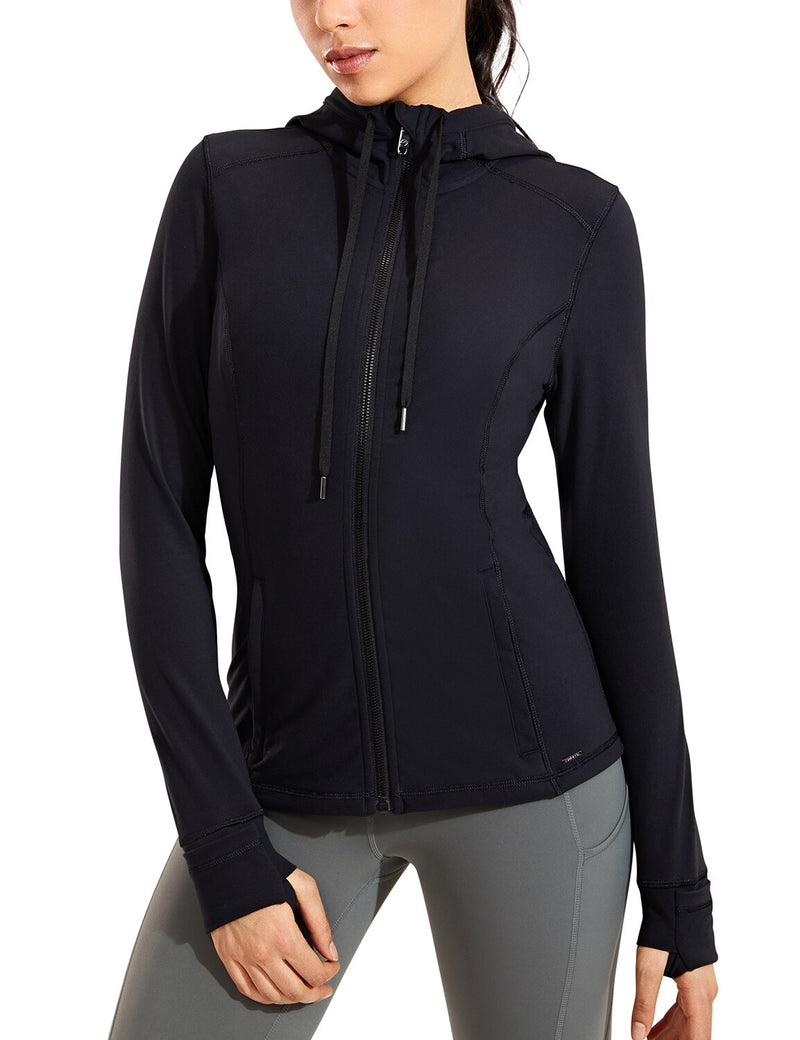 Ropa deportiva Chaqueta deportiva para mujer Chaqueta con capucha y cremallera completa cepillada mate para mujer Abrigos Ropa de abrigo Chaquetas deportivas con capucha para entrenamiento Bolsillos