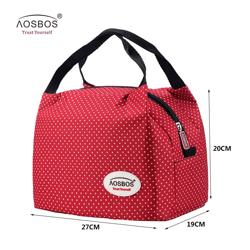 Aosbos Fashion Portable Insulated Canvas Lunch Bag 2020 Thermal Food Picnic Lunch Bags for Women Kids Men Cooler Lunch Box Bag