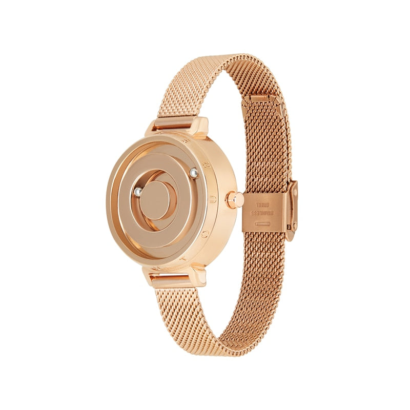 Eutour nuevo Original magnético Rosegold Trend reloj de mujer mujer estudiante cuarzo minimalista planta moda cinturón de acero inoxidable