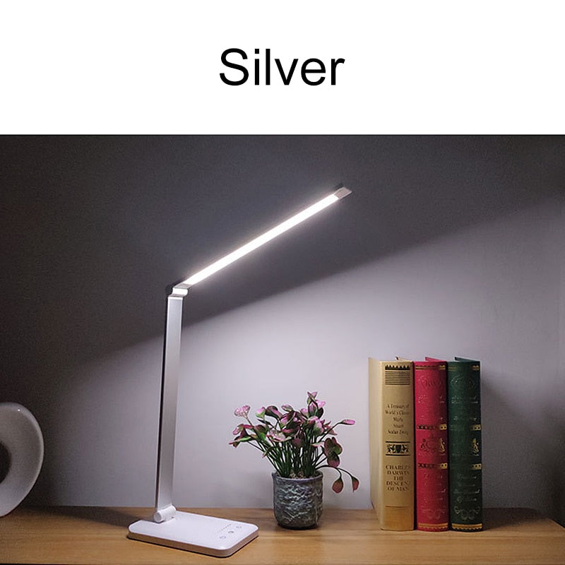 Lámparas de escritorio Led, lámpara de mesa con protección ocular USB, 5 niveles regulables, luz nocturna táctil para dormitorio, lectura de cabecera, lámpara de escritorio