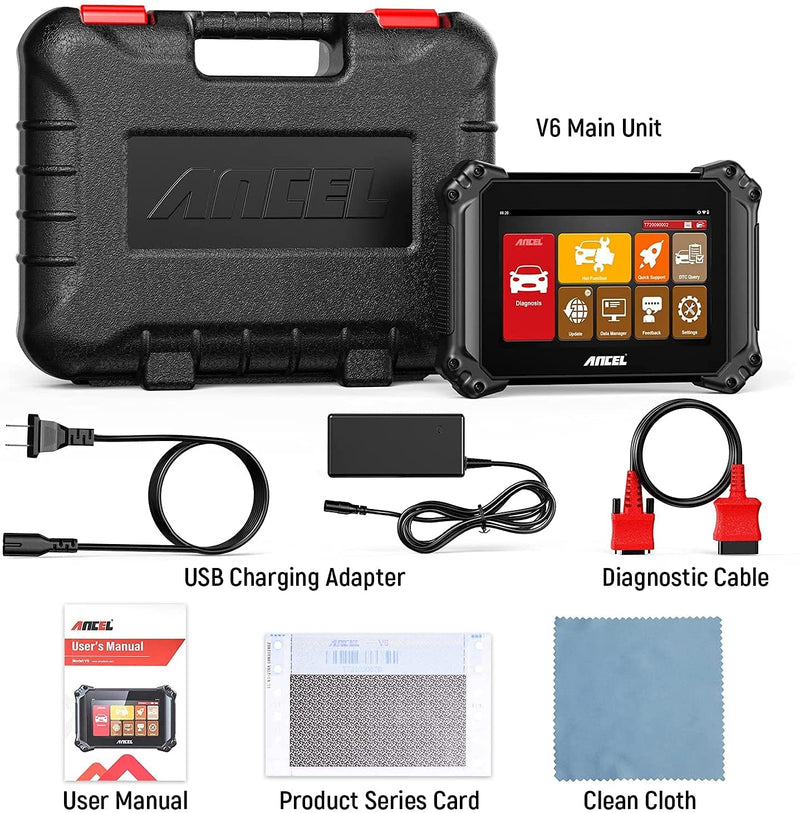 Ancel V6 OBD2 escáner de diagnóstico profesional sistema completo herramienta de diagnóstico de coche DPF ABS aceite IMMO reinicio OBD 2 escáner automotriz