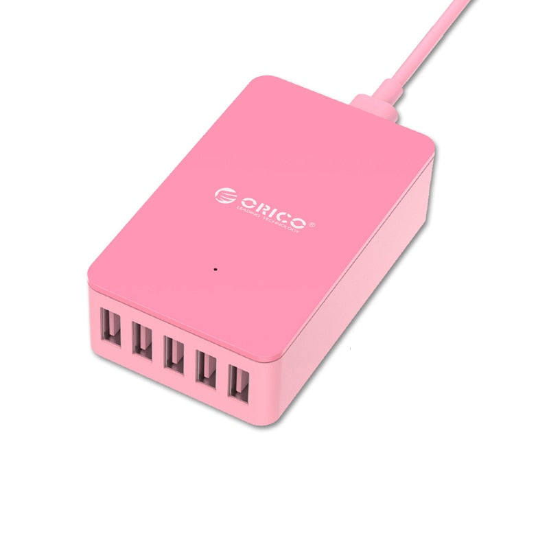 ORICO 5 Ports USB-Ladegerät 5V2.4A Desktop-Ladestation 8A 40W USB-Ladegerät für iPhone Samsung Handy Tablet