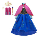Frozen 2 Fantastic Anna Princess Dresses Girls Halloween Costume Long Gown Kids Carnaval Wedding Dress Children Cosplay Clothing