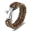 Outdoor Camping Stainless Steel Bracelet Men Paracord Parachute Rope Wristband Survival Bracelet Homme Handmade Braided Jewelry
