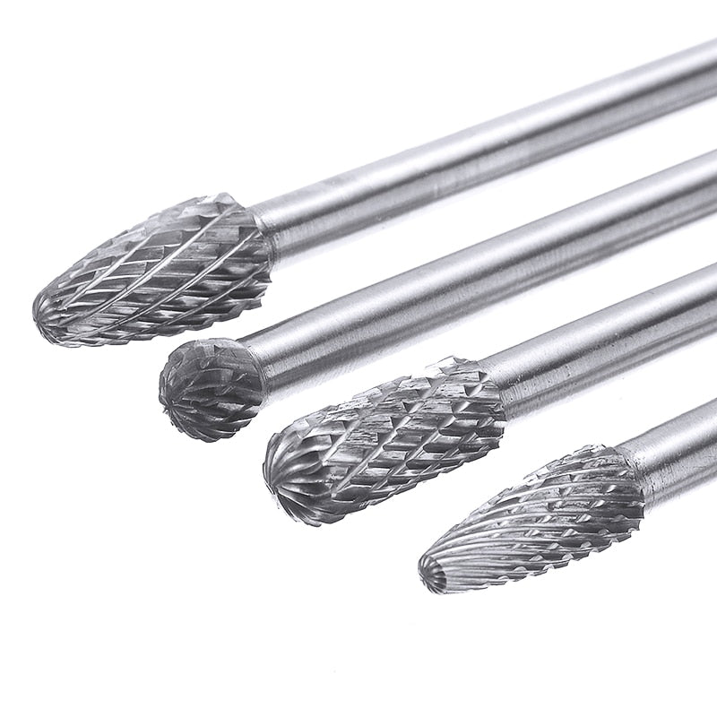 Herramienta de broca de rebaba rotativa Extra larga de 1/4 ", juego de brocas de carburo de 6" para fresado de Metal, cortador de grabado