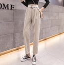 Casual Streetwear Harem Pants Women Autumn Winter Loose Elastic Waist Corduroy Ladies Trousers Harajuku Velvet Warm Pants Female