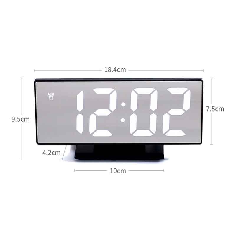 LED Mirror Digital Alarm Clock Electronic Watch Table Desktop Alarm Clocks Multifunction Snooze Night Large LED Display Gift