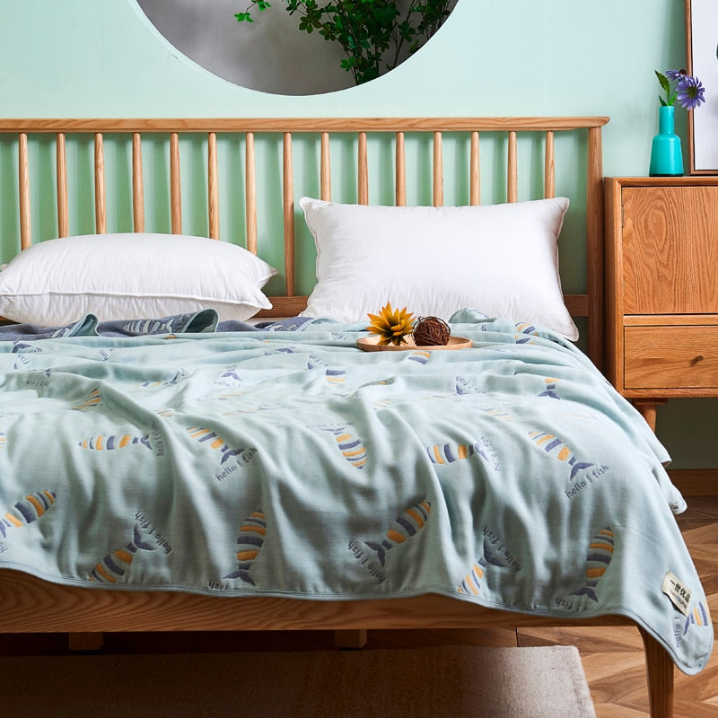 New 6 Layer 100% Cotton Gauze Baby Blankets Baby Muslin Swaddle for Newborn Soft Breathable Small Quilt Knee Blanket Bath Towel