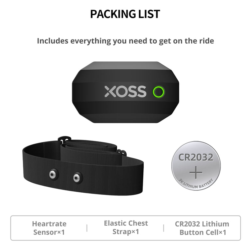 XOSS X1 Correa para el pecho Sensor de frecuencia cardíaca Monitor Bluetooth ANT + Inalámbrico Salud Fitness Sensor de bicicleta inteligente